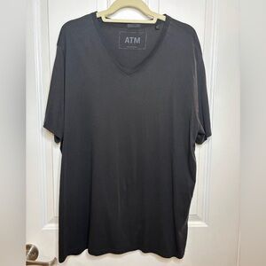 EUC ATM Anthony Thomas Melillo Black V-Neck Men's Lightweight Tee sz XL